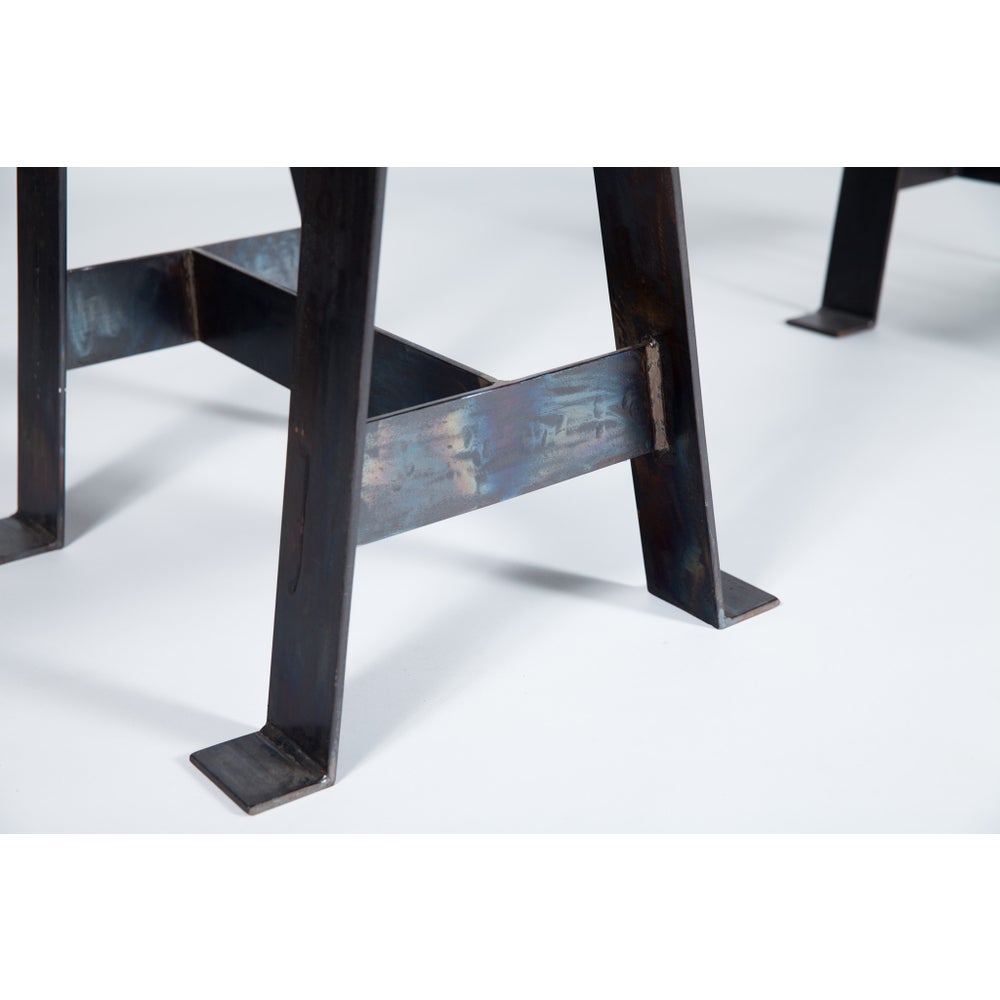 Edison Console Table with Dark Brown Hammered Copper Top